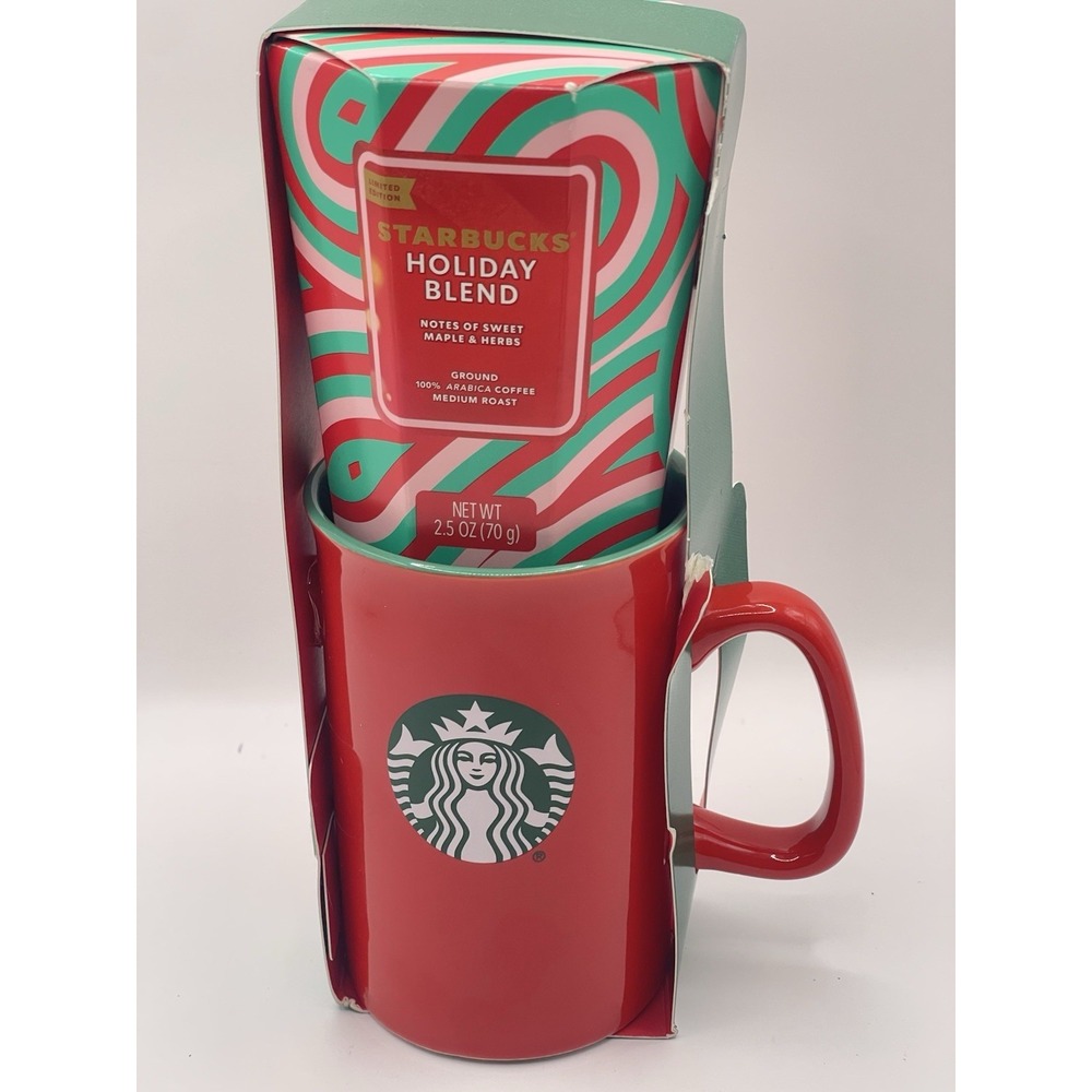 Starbucks Red Mug 16oz with Coffee‎ Holiday Blend Gift LIMITED EDITION! NEW